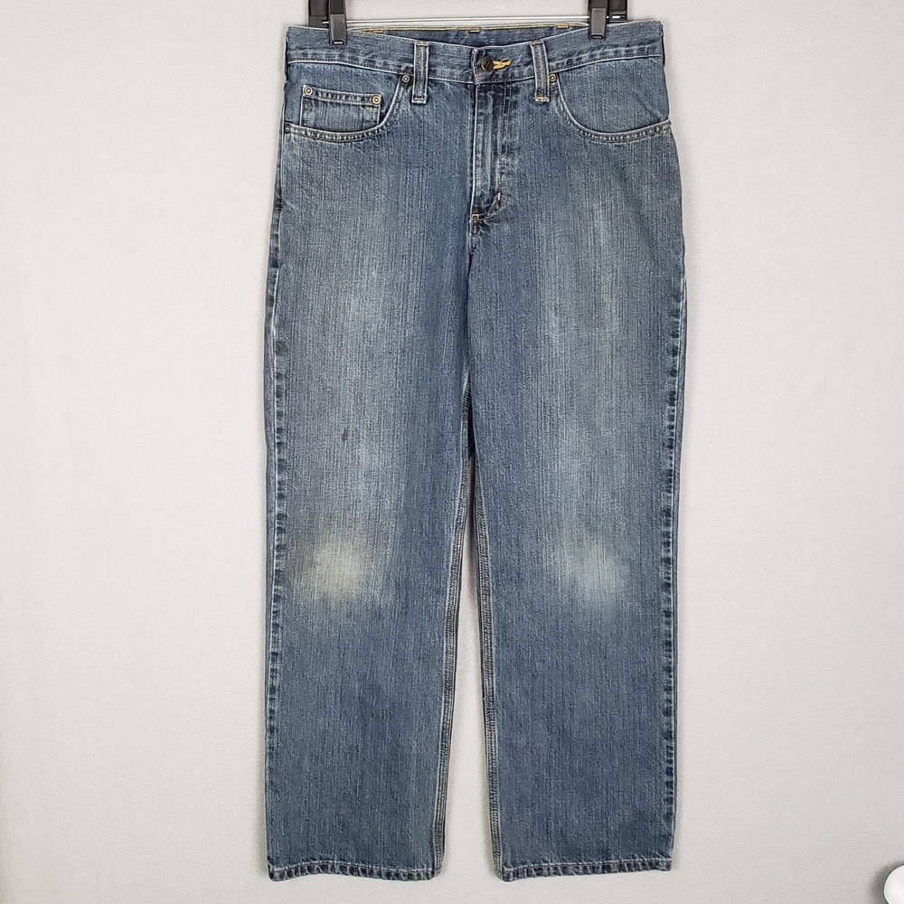 Carhartt Men's 33x29 Straight Leg Jeans Denim Workwear Chore Worn In